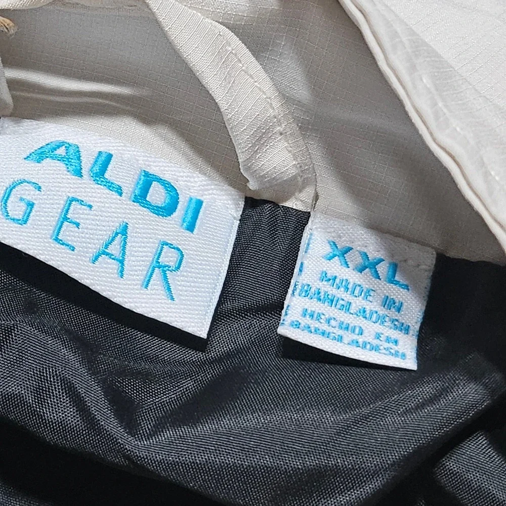 Aldi Gear Jacket Mens XXL Black White Grey Colorblock Full Zip Windbreaker New